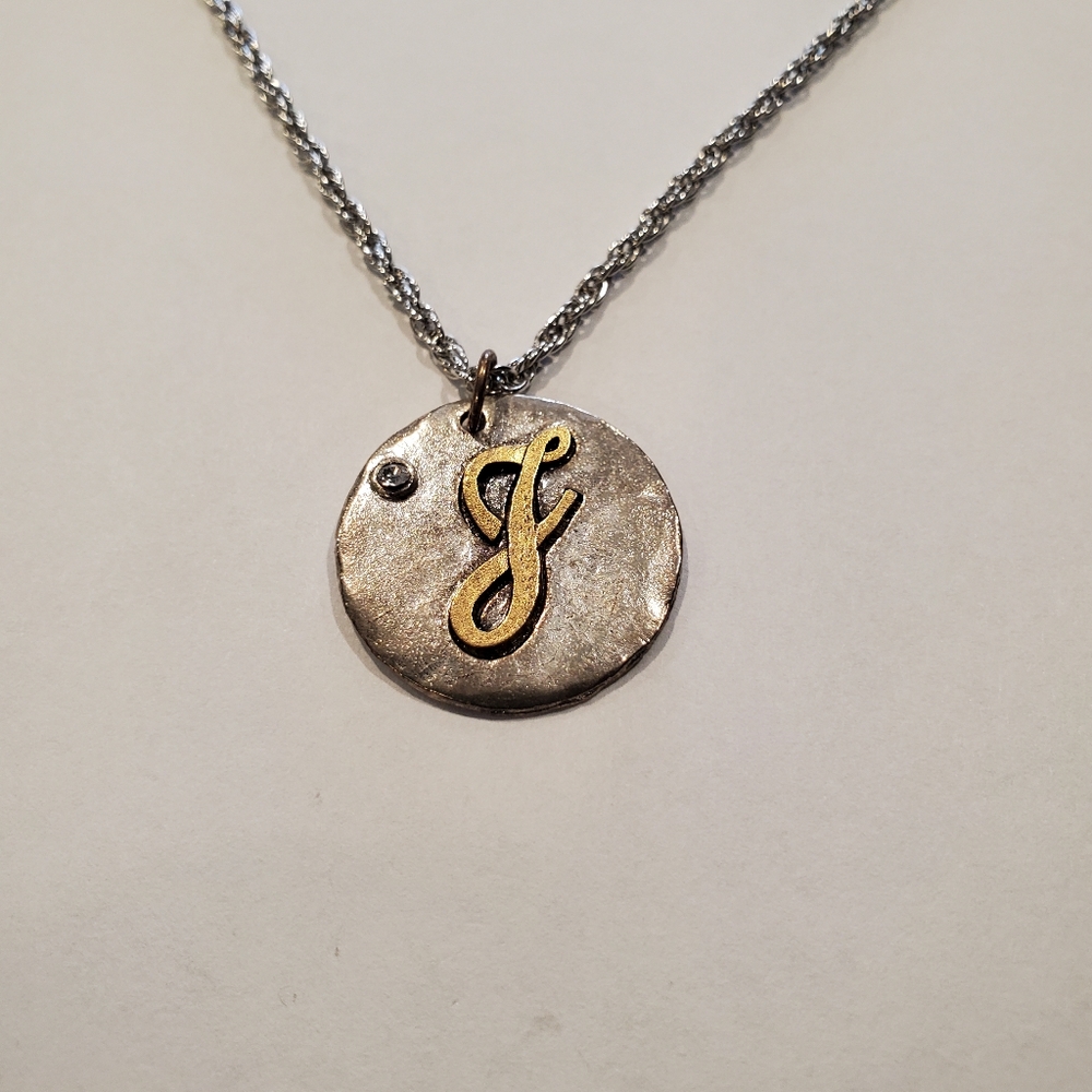 Jewel Kade Vintage Coin Necklace with letter "J" - New in box